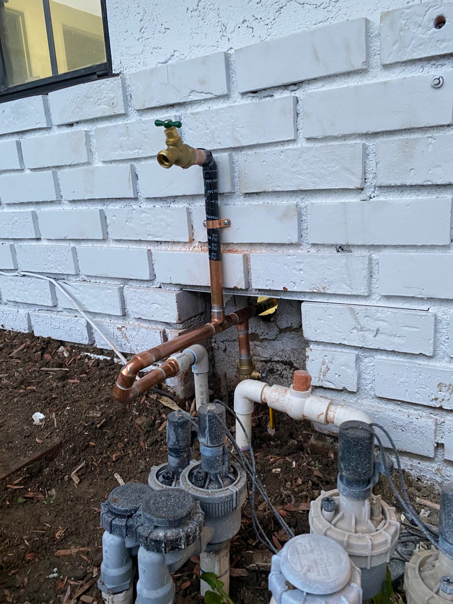 New copper hose bib and water line work completed on a Fullerton, CA home